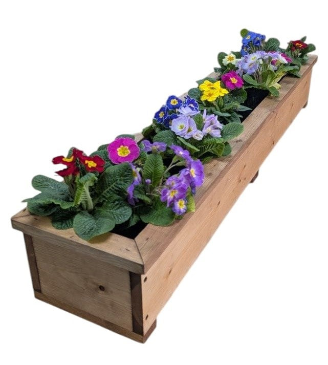 4FT Garden Wooden Planter - Nut Brown UK READY MADE - Mitred Top